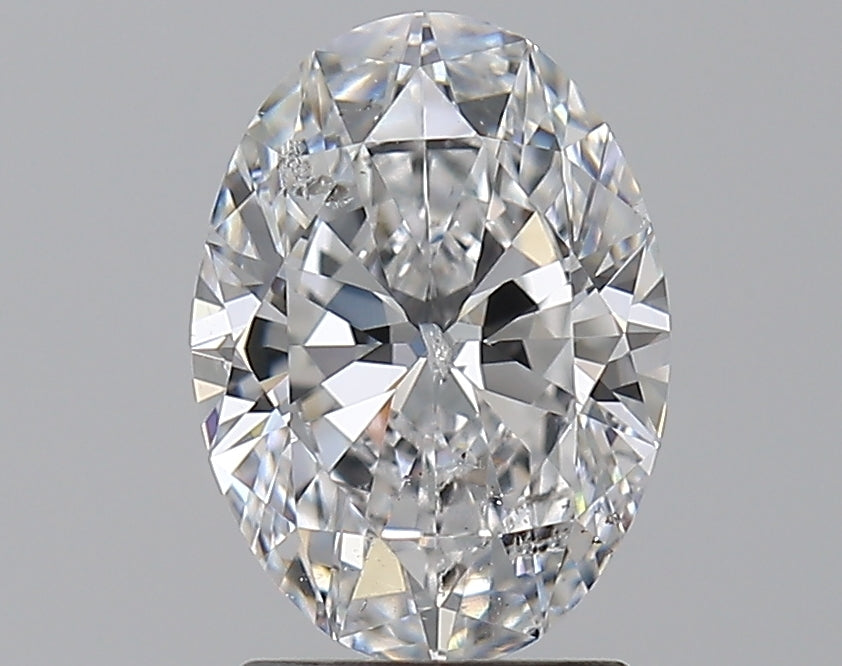 2.01 Carat Oval Natural Diamond with  Cut Diamond in 14KT  view 1
