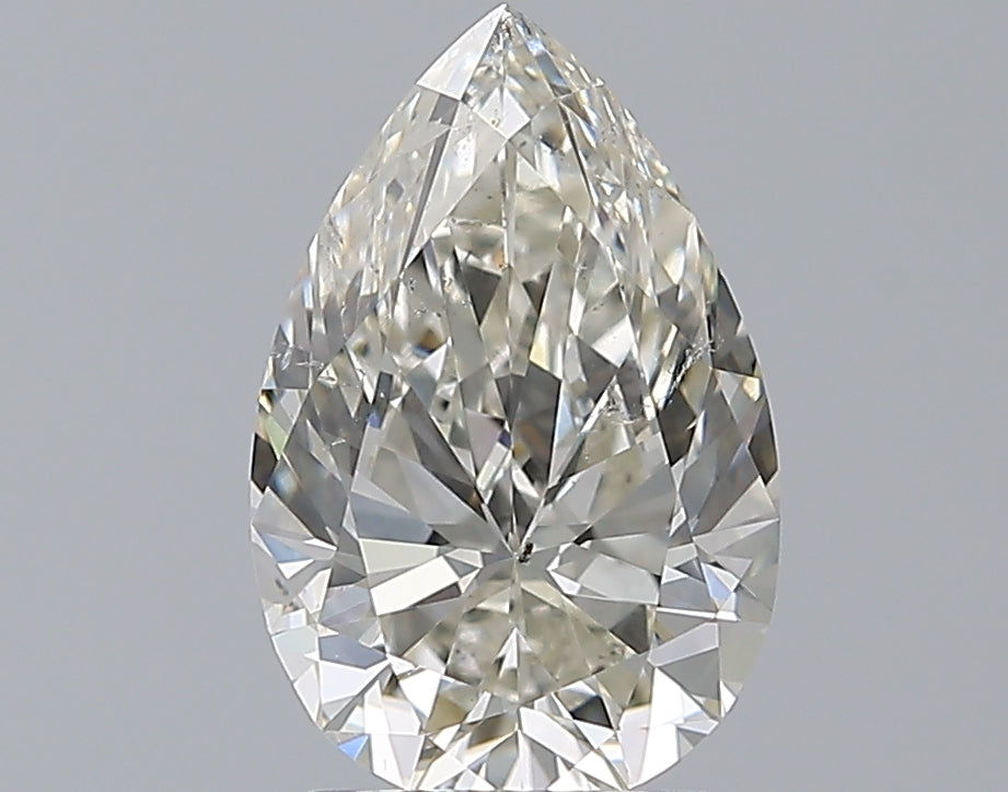 2.0 Carat Pear Natural Diamond with  Cut Diamond in 14KT  view 1
