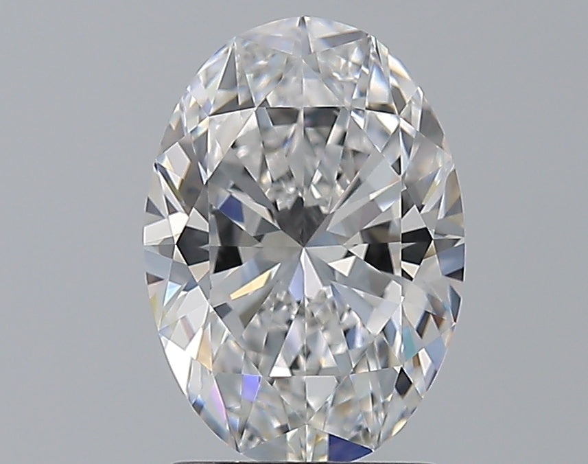 2.01 Carat Oval Natural Diamond with  Cut Diamond in 14KT  view 1
