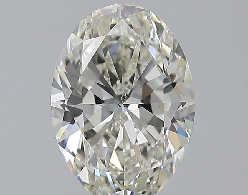 2.0 Carat Oval Natural Diamond with  Cut Diamond in 14KT  view 1
