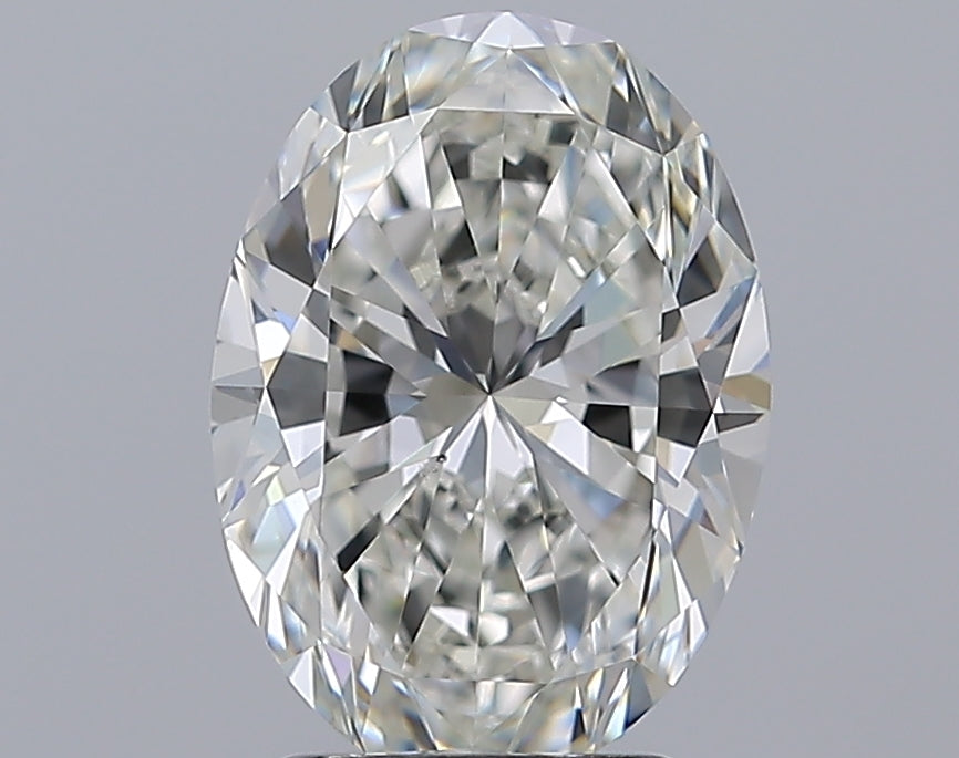 2.61 Carat Oval Natural Diamond with  Cut Diamond in 14KT  view 1
