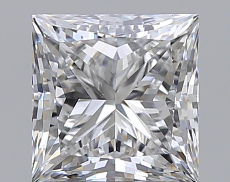 1.55 Carat Princess Natural Diamond with  Cut Diamond in 14KT  view 1
