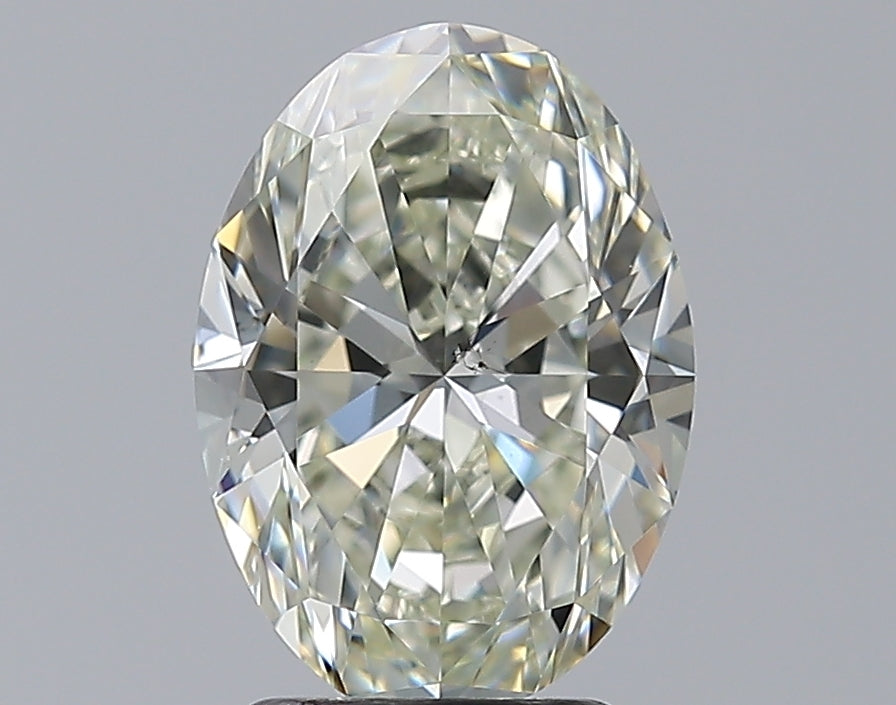 2.5 Carat Oval Natural Diamond with  Cut Diamond in 14KT  view 1
