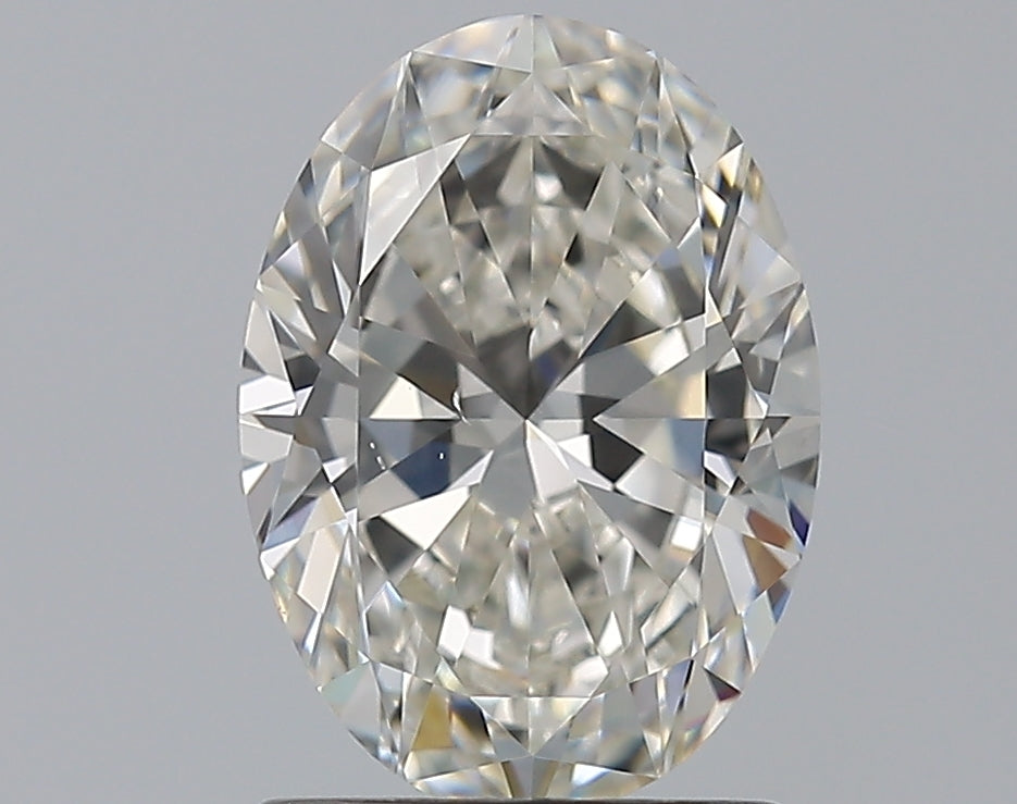 1.5 Carat Oval Natural Diamond with  Cut Diamond in 14KT  view 1
