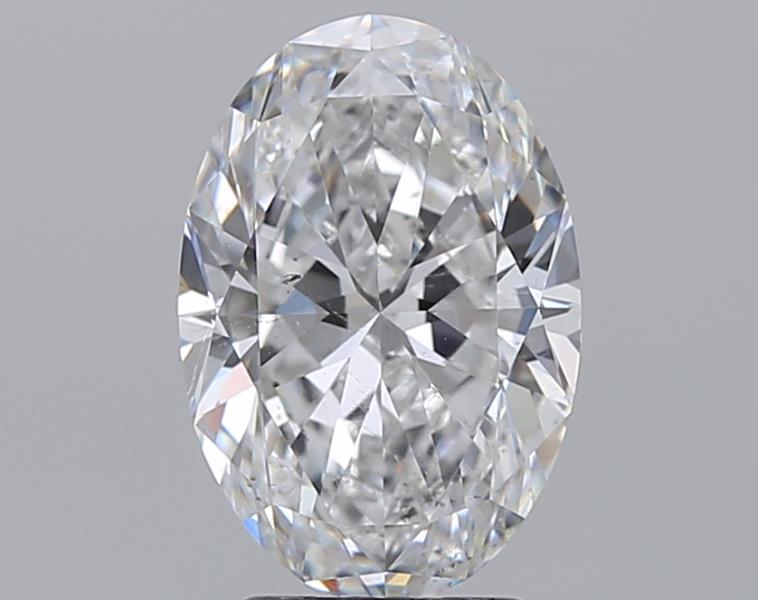 3.0 Carat Oval Natural Diamond with  Cut Diamond in 14KT  view 1
