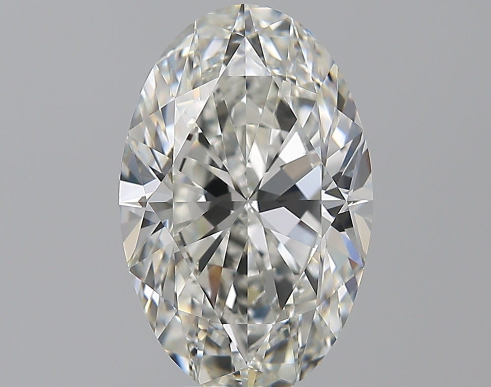 4.01 Carat Oval Natural Diamond with  Cut Diamond in 14KT  view 1
