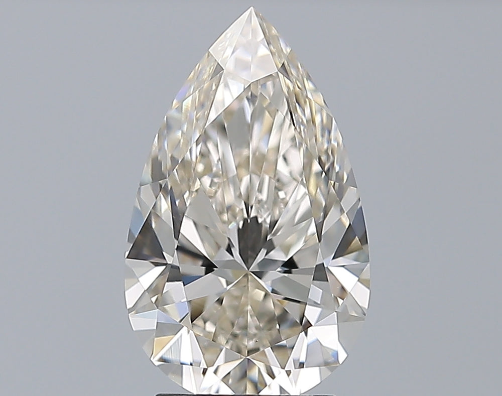 3.01 Carat Pear Natural Diamond with  Cut Diamond in 14KT  view 1
