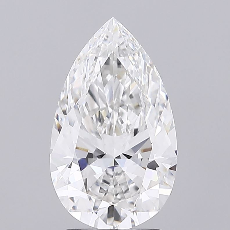 2.96 Carat Pear Lab Diamond with  Cut Diamond in 14KT  view 1
