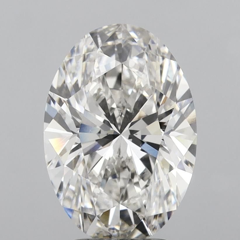 3.5 Carat Oval Lab Diamond with  Cut Diamond in 14KT  view 1
