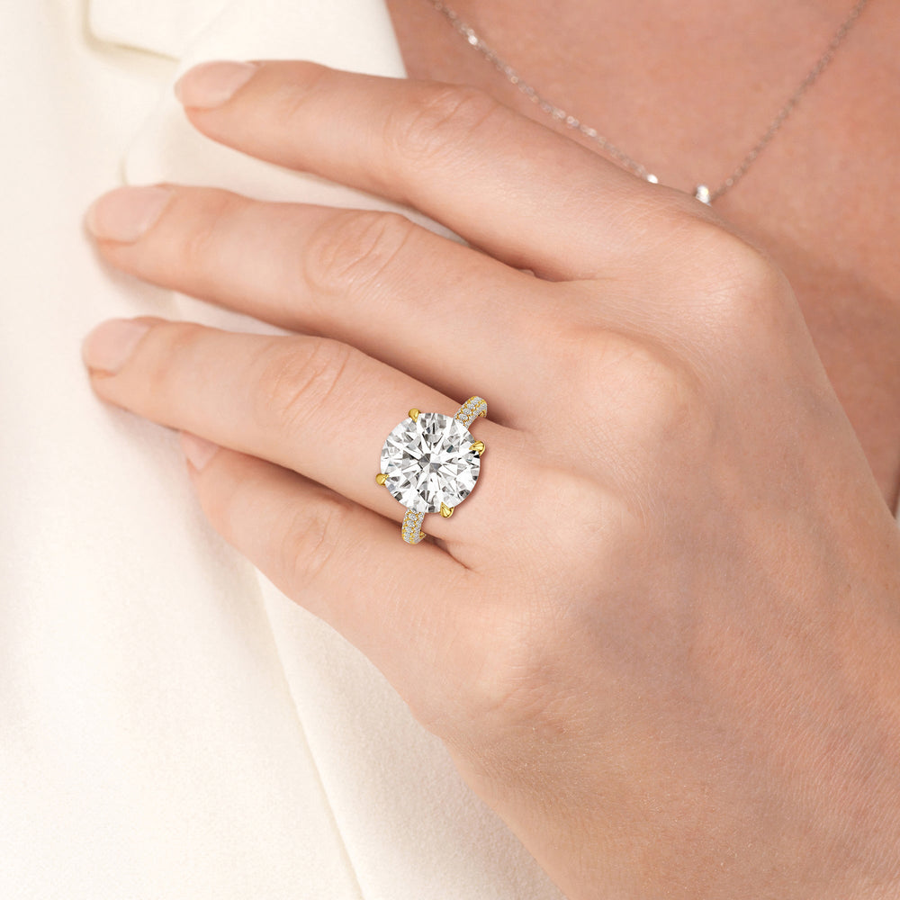 Model Wearing The Atrium Domed Pave Engagement Ring view
