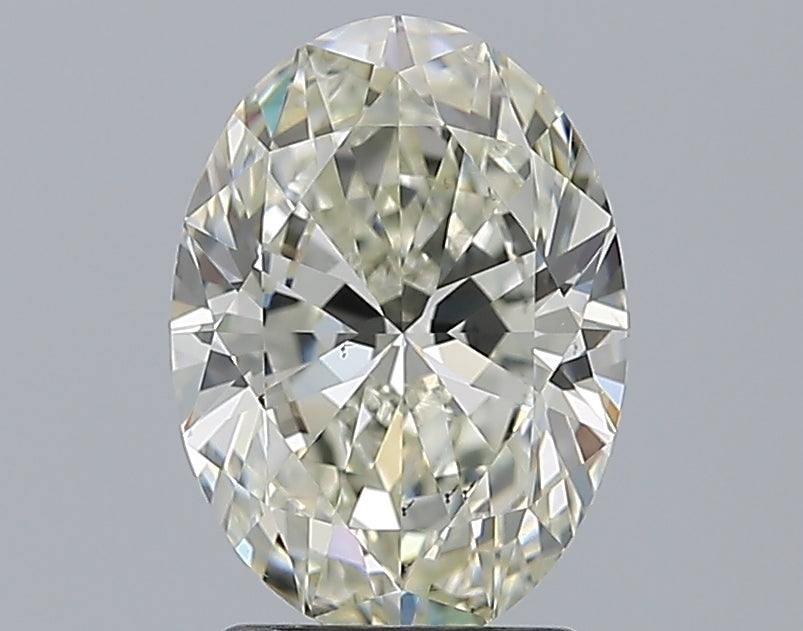 2.01 Carat Oval Natural Diamond with  Cut Diamond in 14KT  view 1
