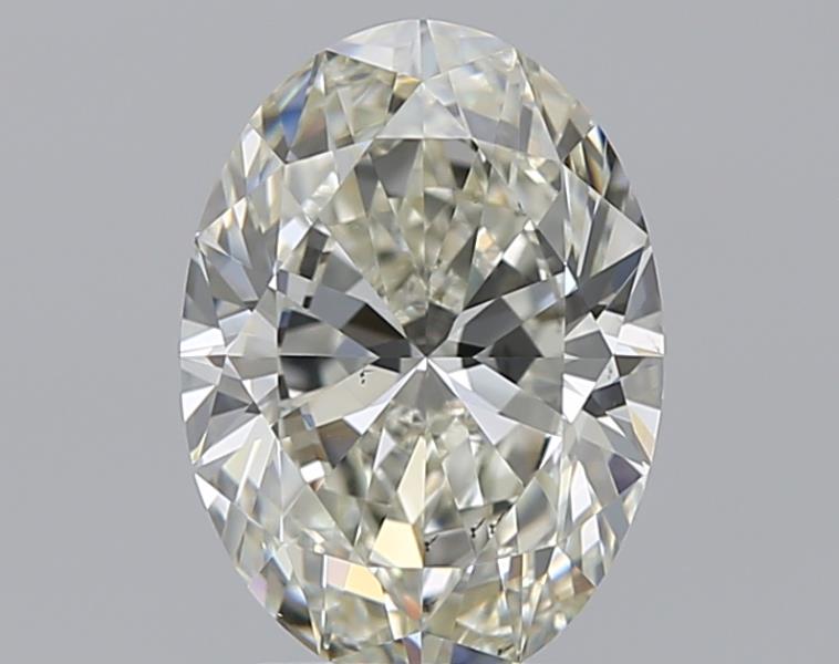 2.01 Carat Oval Natural Diamond with  Cut Diamond in 14KT  view 1
