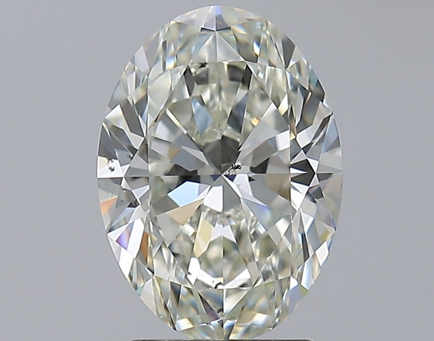 2.51 Carat Oval Natural Diamond with  Cut Diamond in 14KT  view 1
