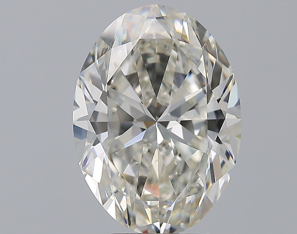 5.01 Carat Oval Natural Diamond with  Cut Diamond in 14KT  view 1
