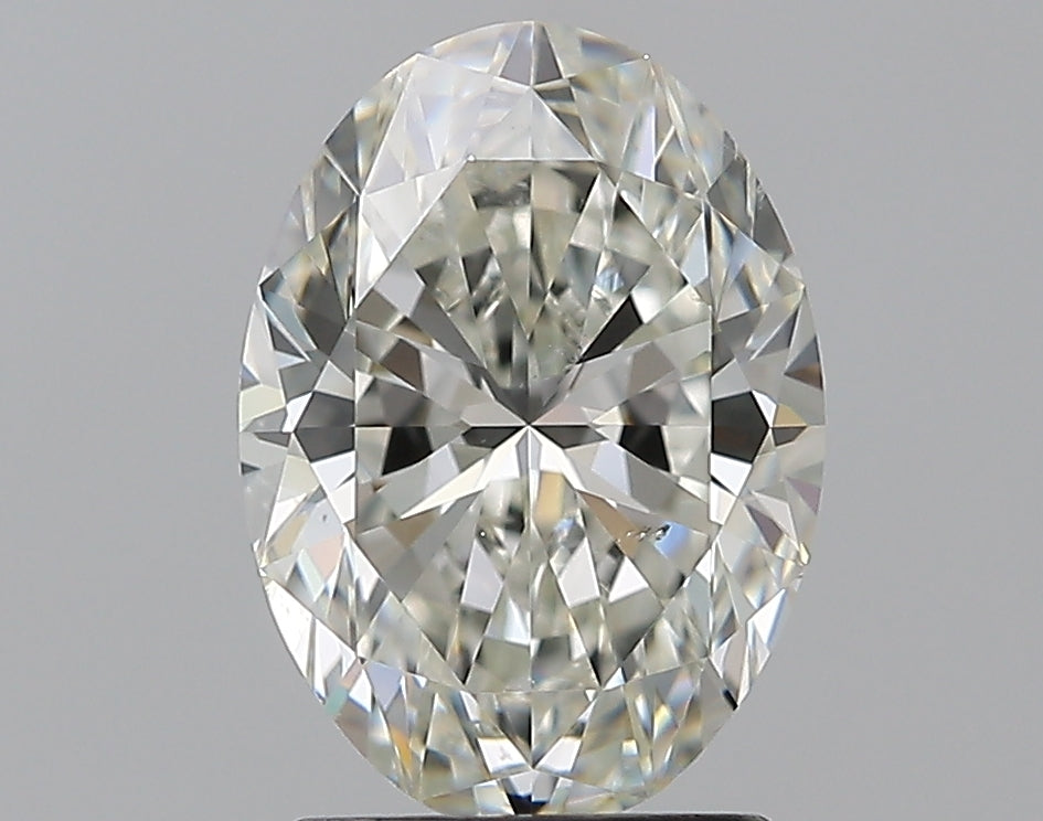 2.01 Carat Oval Natural Diamond with  Cut Diamond in 14KT  view 1
