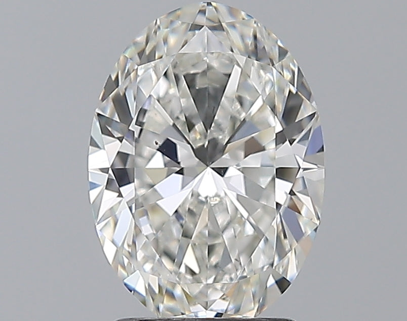 2.01 Carat Oval Natural Diamond with  Cut Diamond in 14KT  view 1
