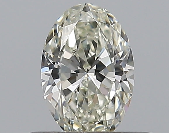 0.4 Carat Oval Natural Diamond with  Cut Diamond in 14KT  view 1
