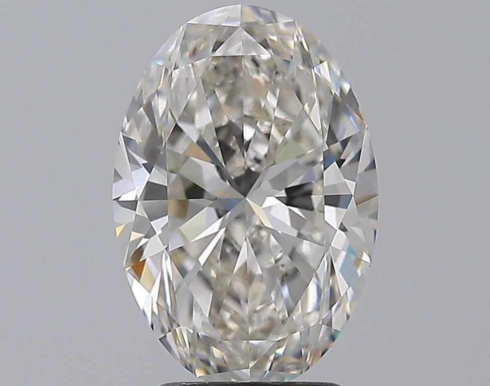 3.01 Carat Oval Natural Diamond with  Cut Diamond in 14KT  view 1
