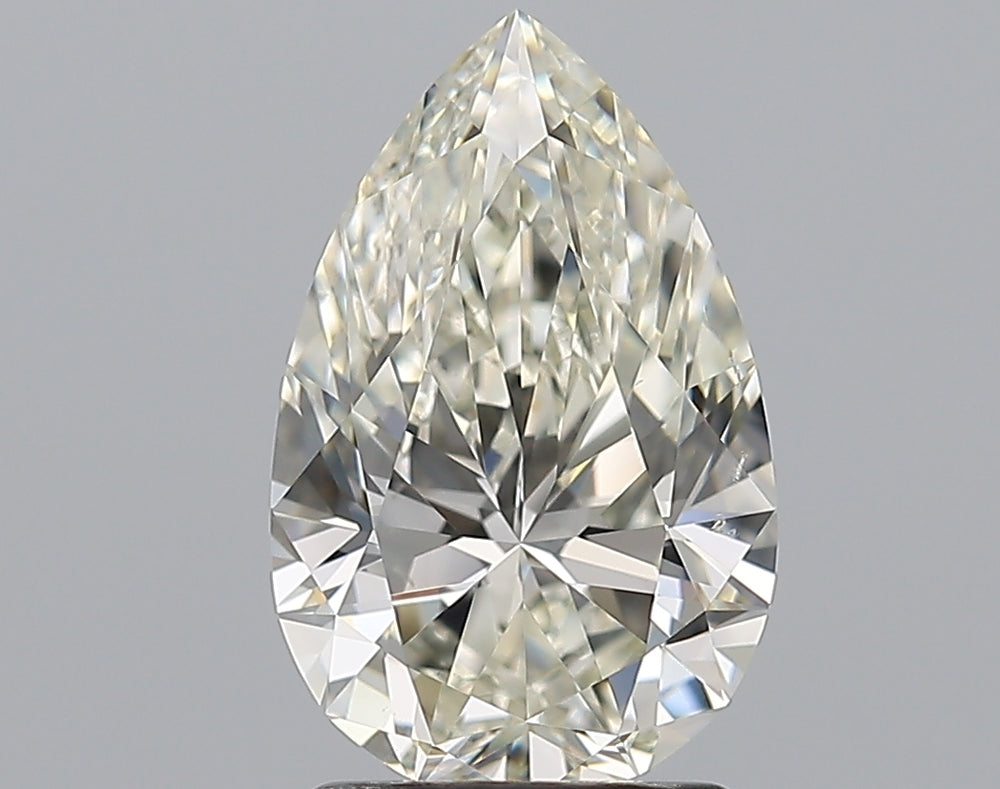 1.9 Carat Pear Natural Diamond with  Cut Diamond in 14KT  view 1
