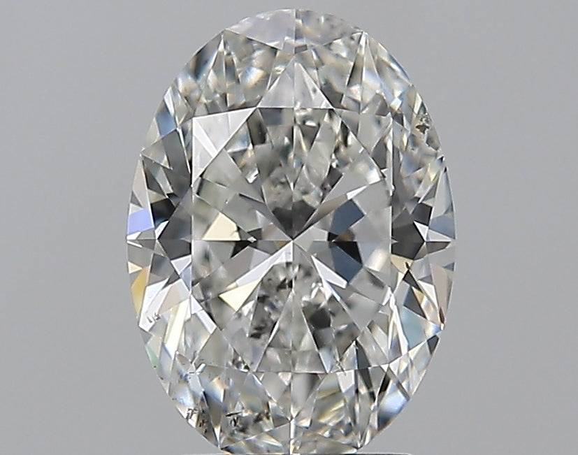 2.01 Carat Oval Natural Diamond with  Cut Diamond in 14KT  view 1

