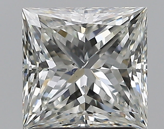 1.51 Carat Princess Natural Diamond with  Cut Diamond in 14KT  view 1
