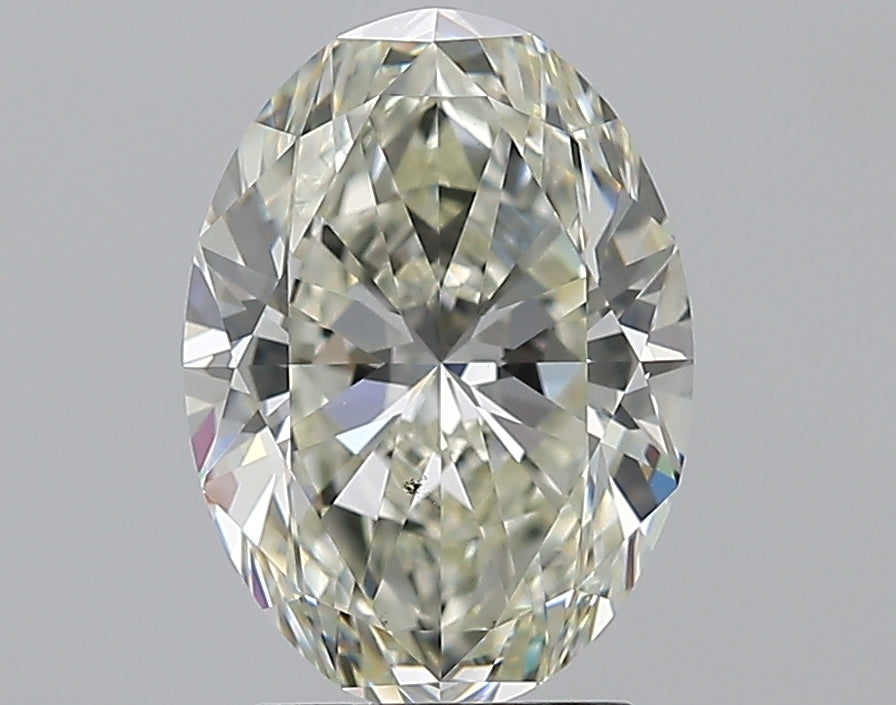 2.63 Carat Oval Natural Diamond with  Cut Diamond in 14KT  view 1
