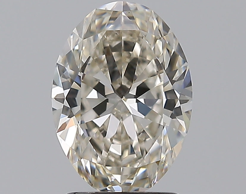 2.01 Carat Oval Natural Diamond with  Cut Diamond in 14KT  view 1

