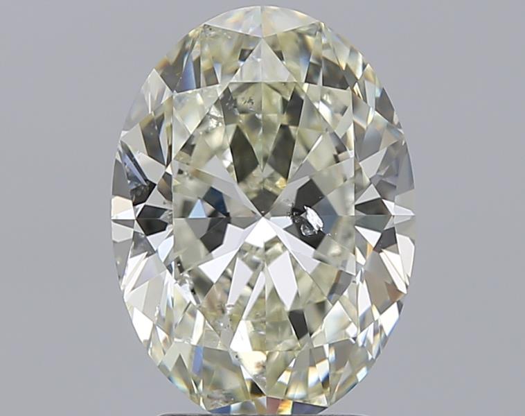 2.66 Carat Oval Natural Diamond with  Cut Diamond in 14KT  view 1
