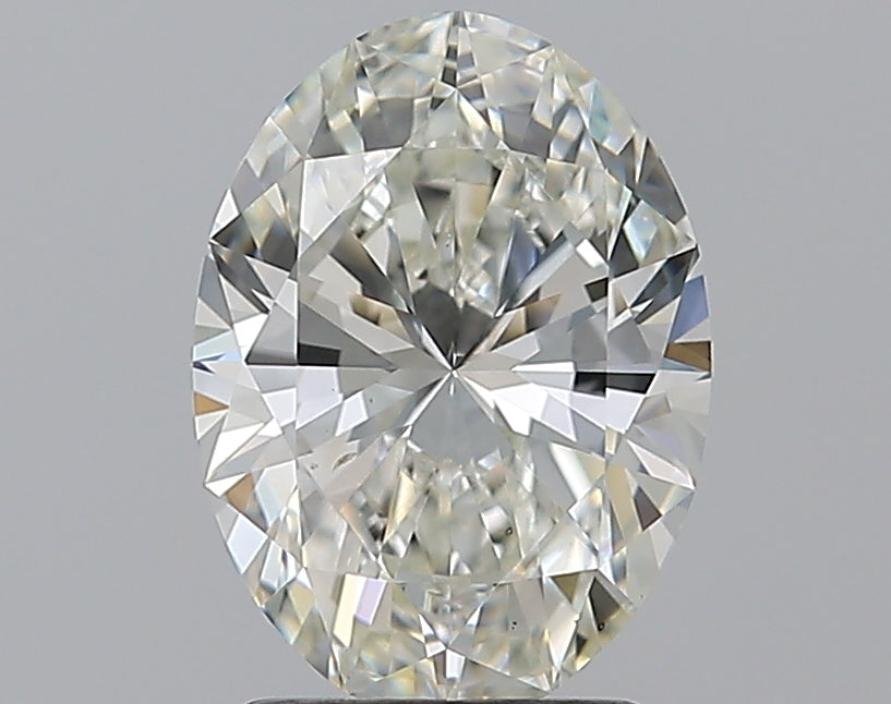 2.01 Carat Oval Natural Diamond with  Cut Diamond in 14KT  view 1

