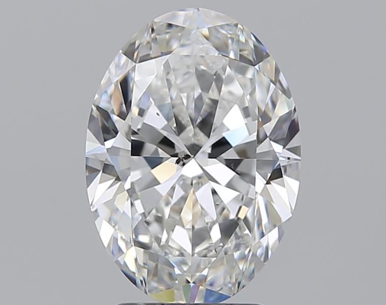 2.81 Carat Oval Natural Diamond with  Cut Diamond in 14KT  view 1
