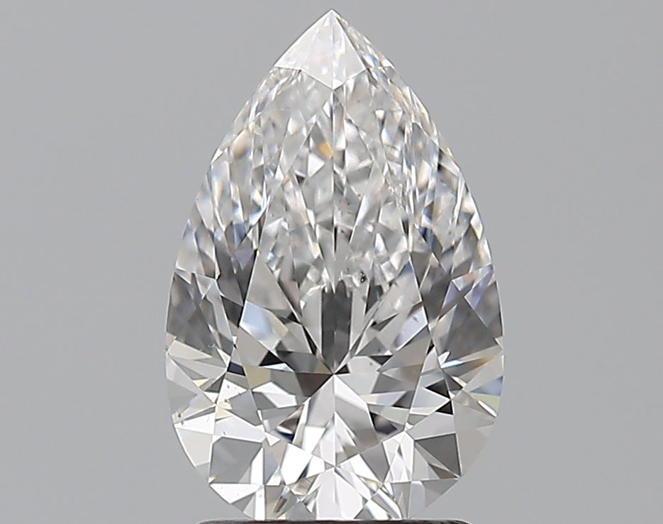 2.01 Carat Pear Natural Diamond with  Cut Diamond in 14KT  view 1
