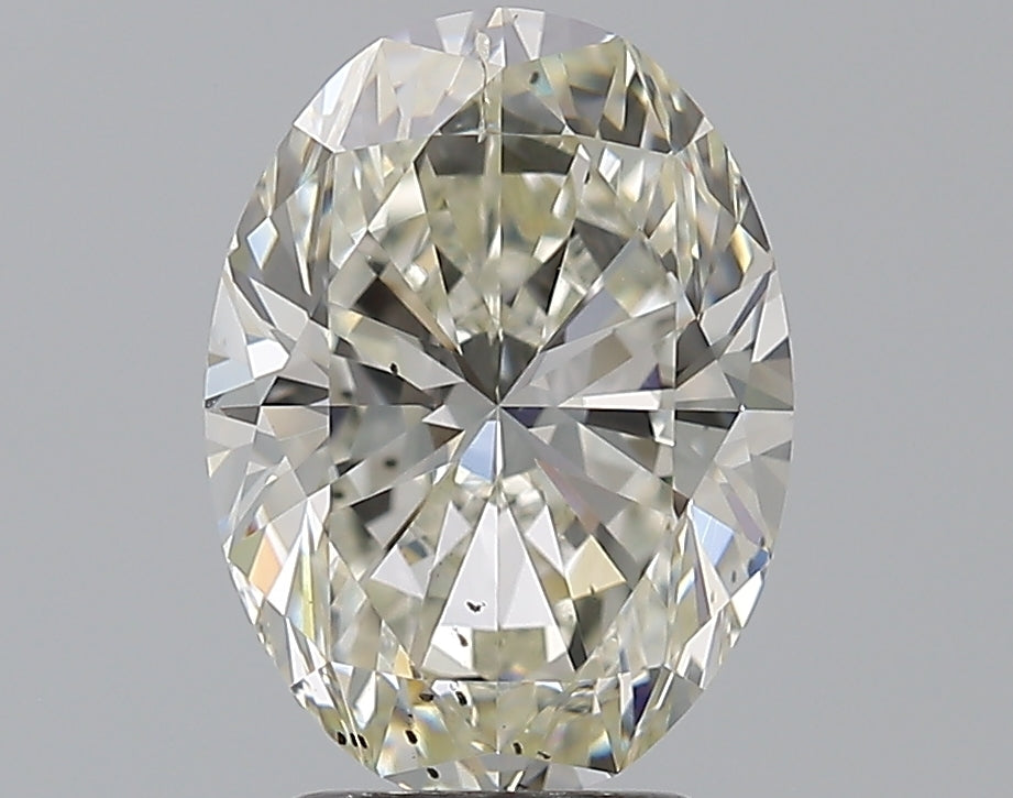 3.01 Carat Oval Natural Diamond with  Cut Diamond in 14KT  view 1
