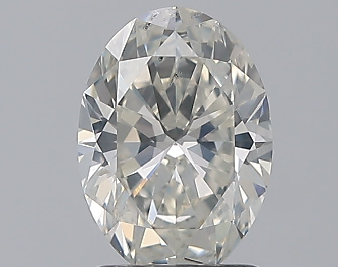 1.5 Carat Oval Natural Diamond with  Cut Diamond in 14KT  view 1
