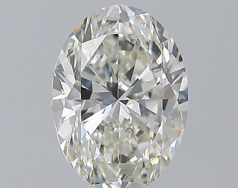 2.5 Carat Oval Natural Diamond with  Cut Diamond in 14KT  view 1
