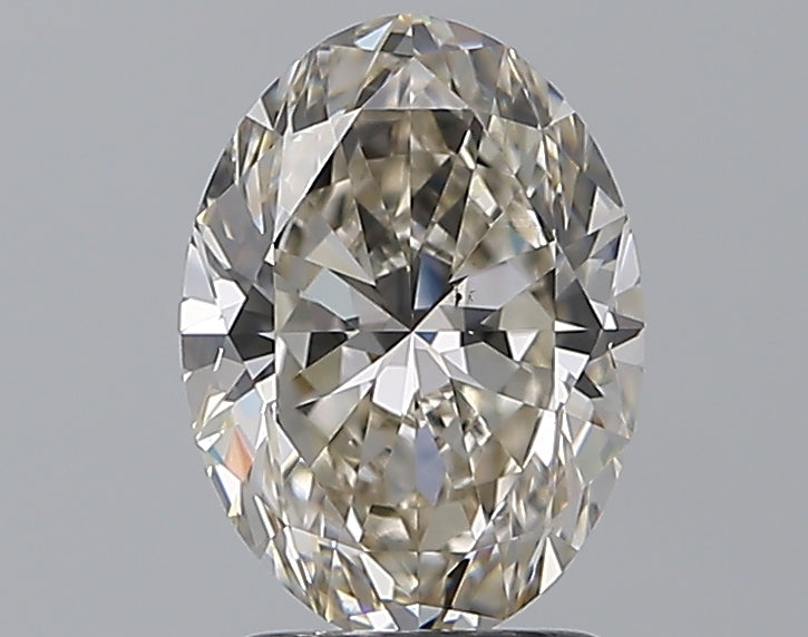 2.01 Carat Oval Natural Diamond with  Cut Diamond in 14KT  view 1
