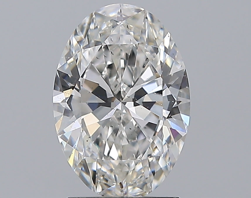 2.05 Carat Oval Natural Diamond with  Cut Diamond in 14KT  view 1
