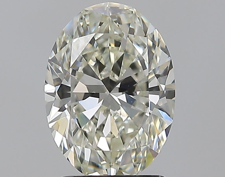 1.8 Carat Oval Natural Diamond with  Cut Diamond in 14KT  view 1
