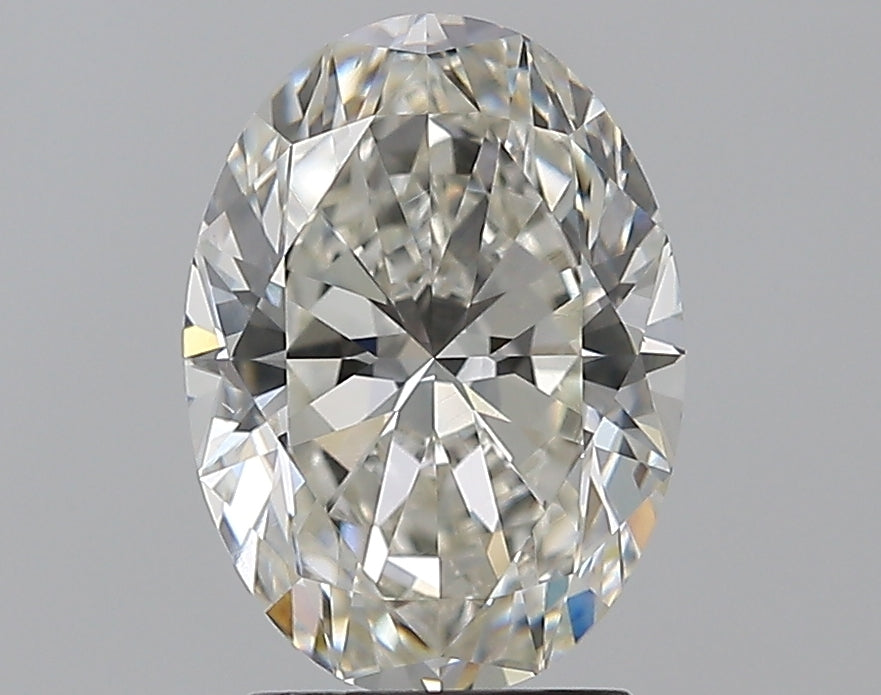 2.51 Carat Oval Natural Diamond with  Cut Diamond in 14KT  view 1
