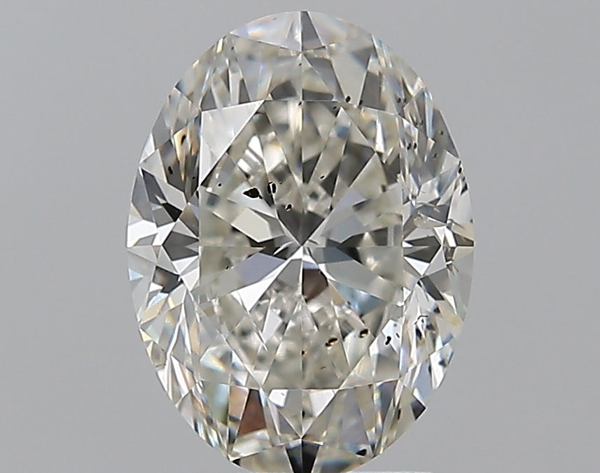 2.51 Carat Oval Natural Diamond with  Cut Diamond in 14KT  view 1
