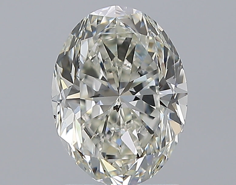 2.0 Carat Oval Natural Diamond with  Cut Diamond in 14KT  view 1
