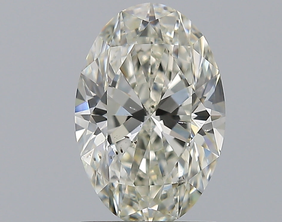 1.5 Carat Oval Natural Diamond with  Cut Diamond in 14KT  view 1
