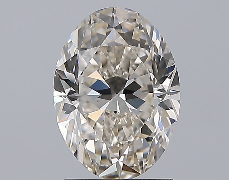 1.7 Carat Oval Natural Diamond with  Cut Diamond in 14KT  view 1
