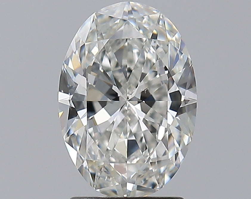 2.01 Carat Oval Natural Diamond with  Cut Diamond in 14KT  view 1
