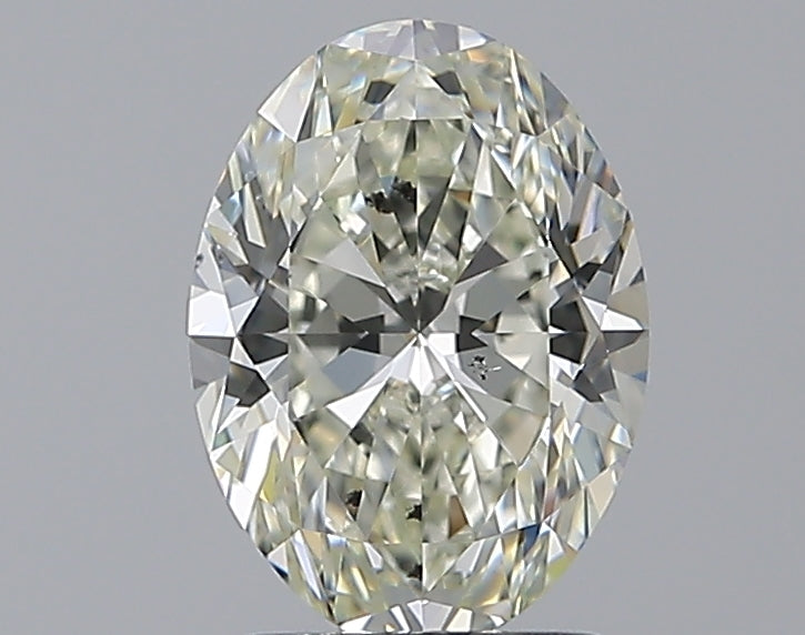 2.01 Carat Oval Natural Diamond with  Cut Diamond in 14KT  view 1
