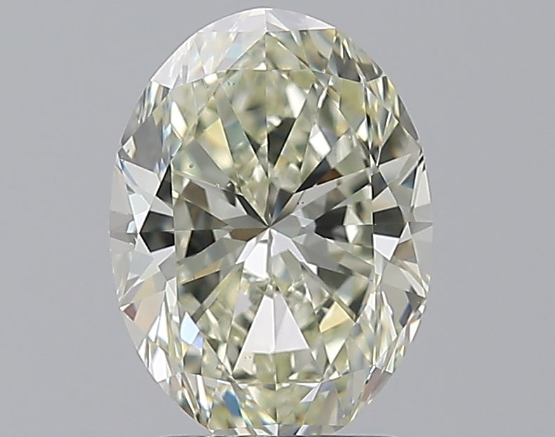 2.01 Carat Oval Natural Diamond with  Cut Diamond in 14KT  view 1
