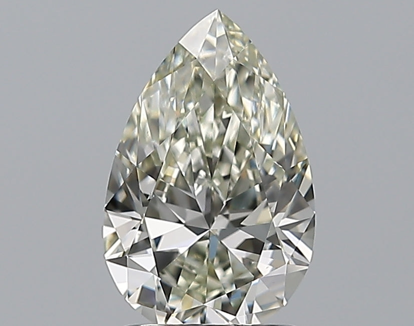 1.5 Carat Pear Natural Diamond with  Cut Diamond in 14KT  view 1

