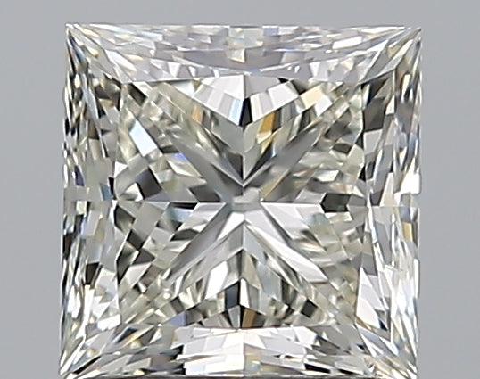 1.51 Carat Princess Natural Diamond with  Cut Diamond in 14KT  view 1
