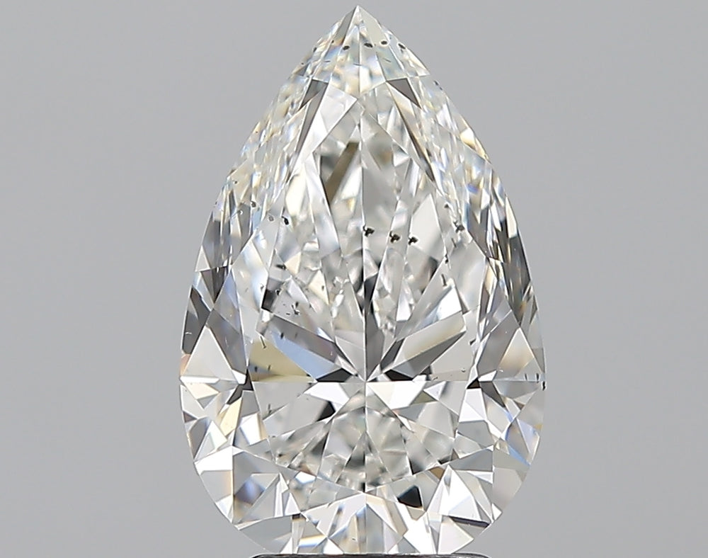 3.52 Carat Pear Natural Diamond with  Cut Diamond in 14KT  view 1
