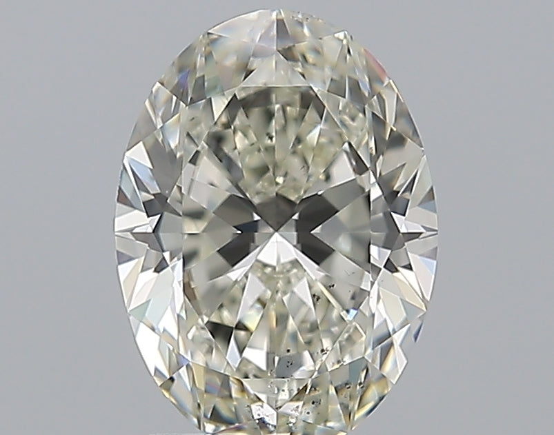 2.01 Carat Oval Natural Diamond with  Cut Diamond in 14KT  view 1
