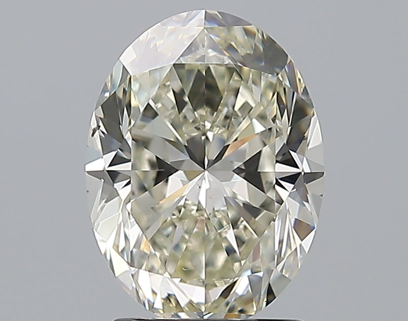 2.5 Carat Oval Natural Diamond with  Cut Diamond in 14KT  view 1
